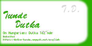 tunde dutka business card